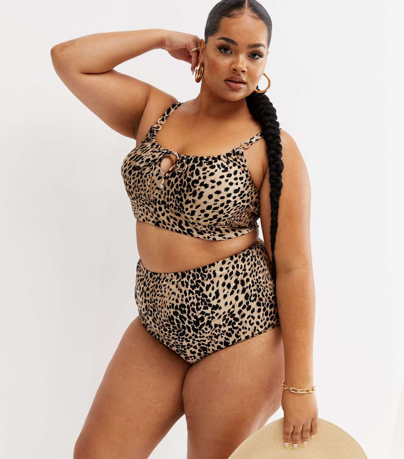Go Wild Brown Leopard Print Crop Bikini Top Image 4