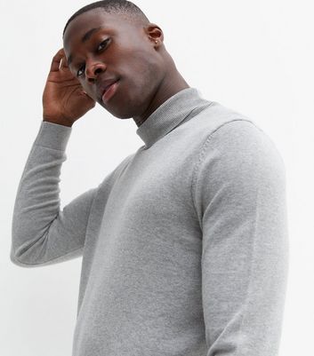 Pale Grey Roll Neck Slim Fit Jumper New Look