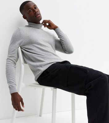 Pale Grey Roll Neck Slim Fit Jumper | New Look