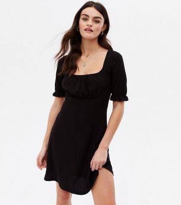 Click to view product details and reviews for Black Crinkle Jersey Ruched Bustier Mini Dress New Look.