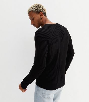 Mens black hot sale knit jumper