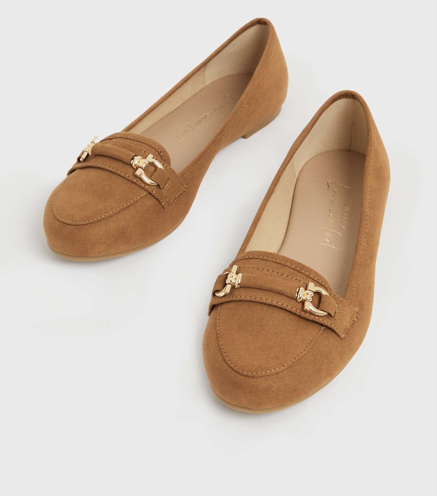 Tan Suedette Bar Loafers Image 3