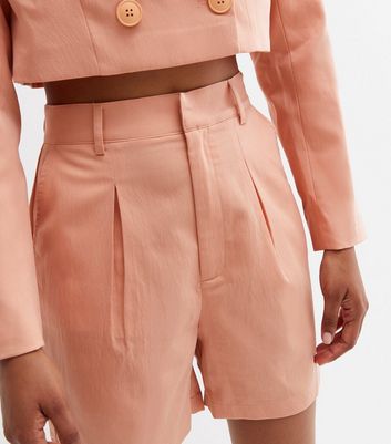 Coral Tailored Long Shorts | New Look