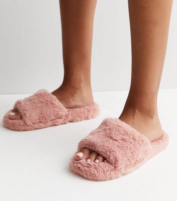 fluffy slide slippers