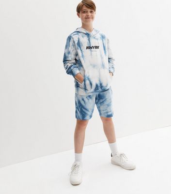 Boys Blue Tie Dye Logo Shorts