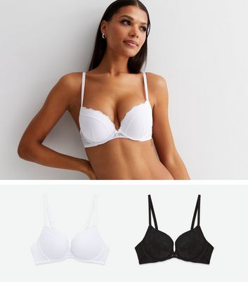 New Look lace push up bra in black