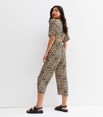 leopard print cropped jumpsuit