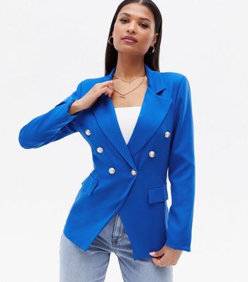 Royal blue clearance double breasted blazer