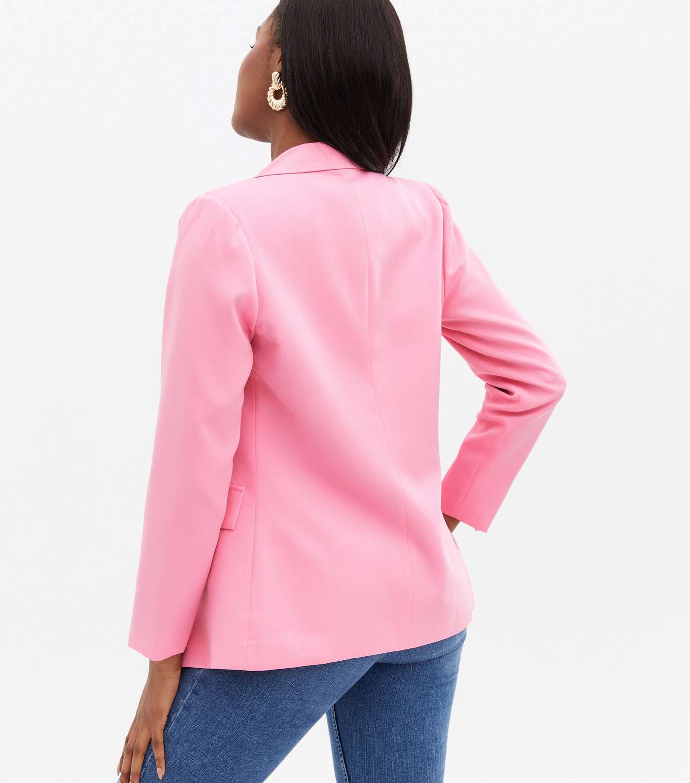 Cameo Rose Bright Pink Double Breasted Blazer Image 4
