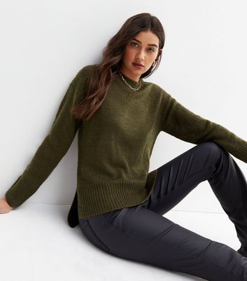 Khaki Crew Neck Jumper New Look