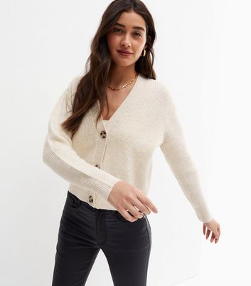 Ribbed button hot sale front cardigan