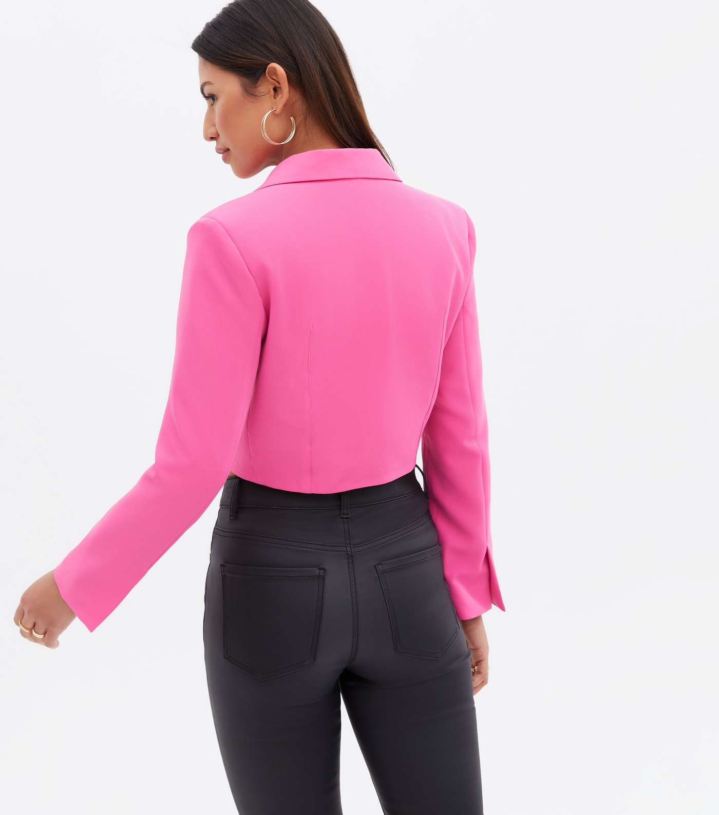 Cameo Rose Pink Long Sleeve Crop Blazer Image 4