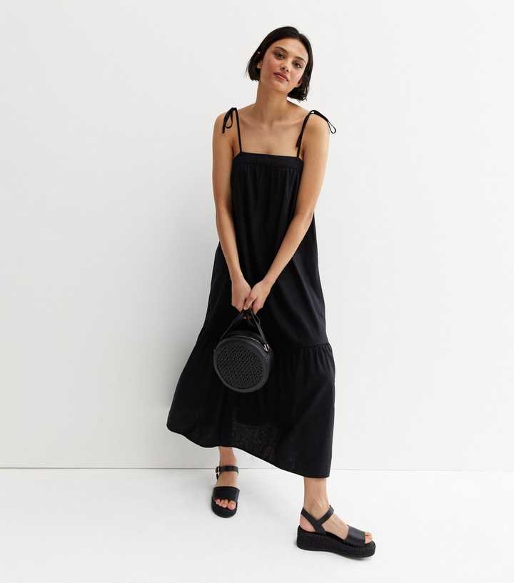 knee length dresses for ladies Linen Midi Dress 'Beckie', Loose Linen Dress for Women
