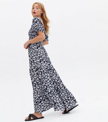 new look blue floral maxi dress