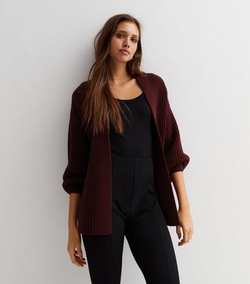 Long maroon clearance cardigan