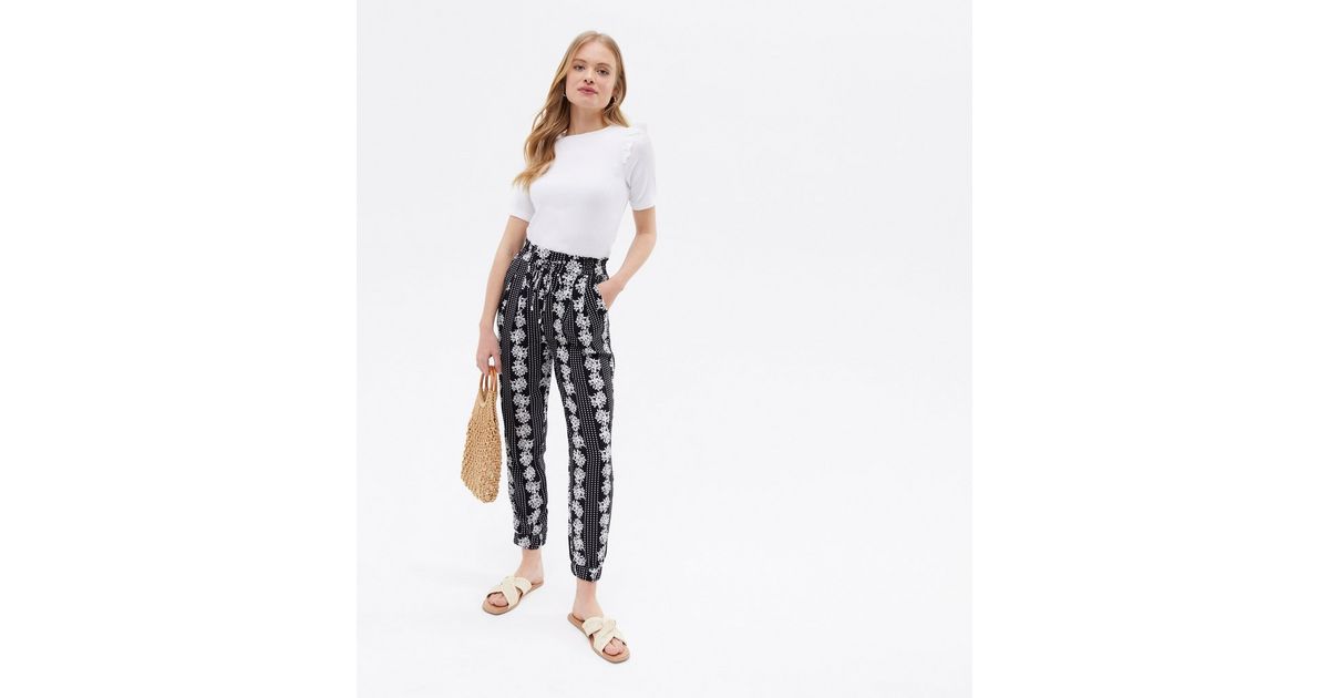 The Edit - Black Paisley Cocoon Joggers main image 0