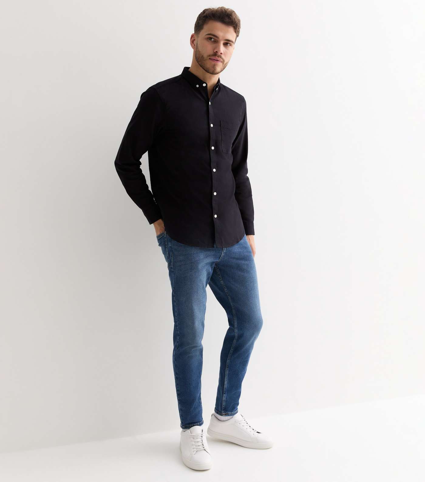 Black Long Sleeve Oxford Shirt Image 3