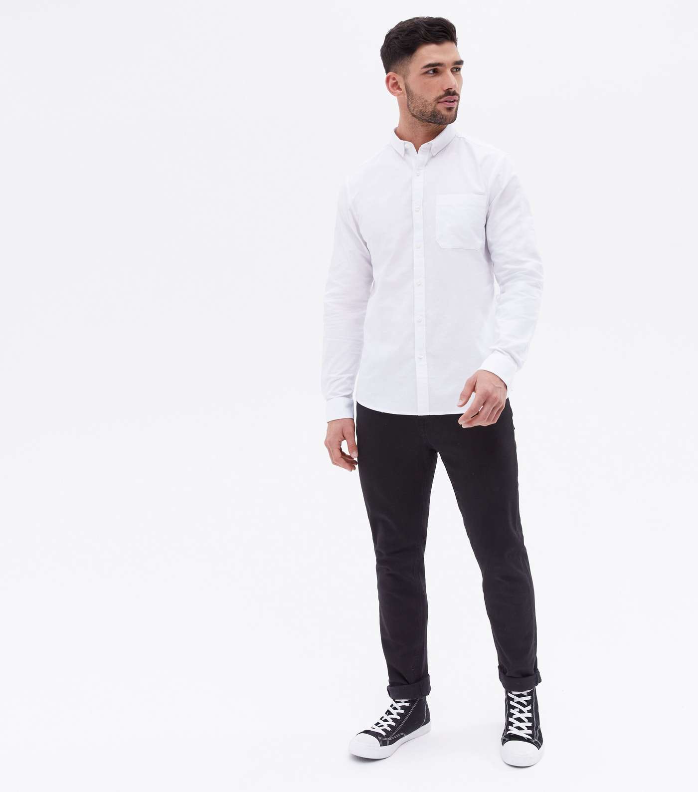 White Long Sleeve Oxford Shirt