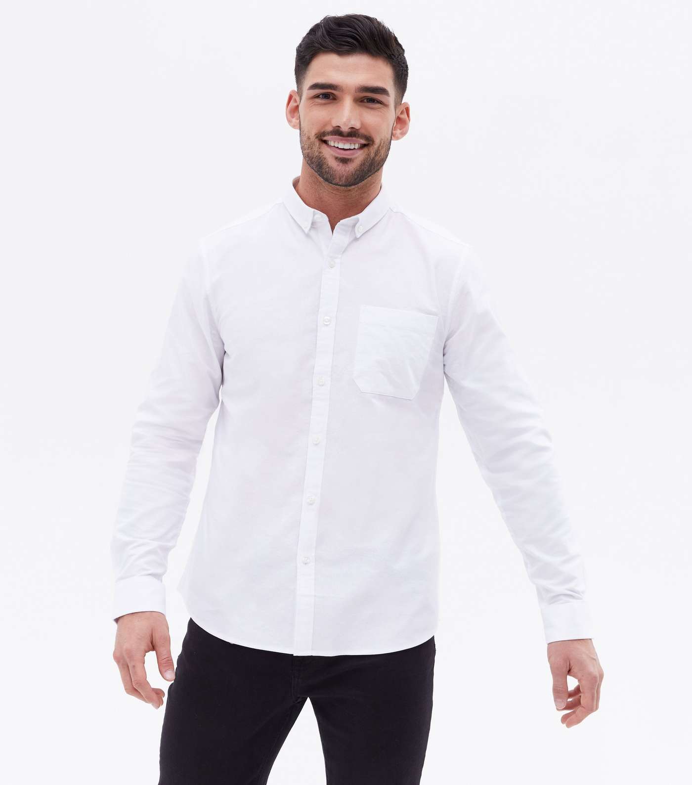 White Long Sleeve Oxford Shirt | New Look