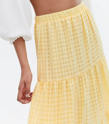 Gingham shop skirt yellow