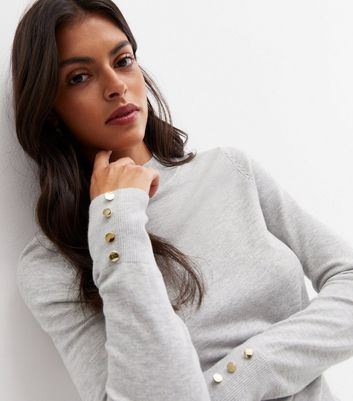 Neck Button Sleeve Jumper 