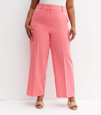 Buy Pink Mid Rise Slim Fit Trousers Online In India