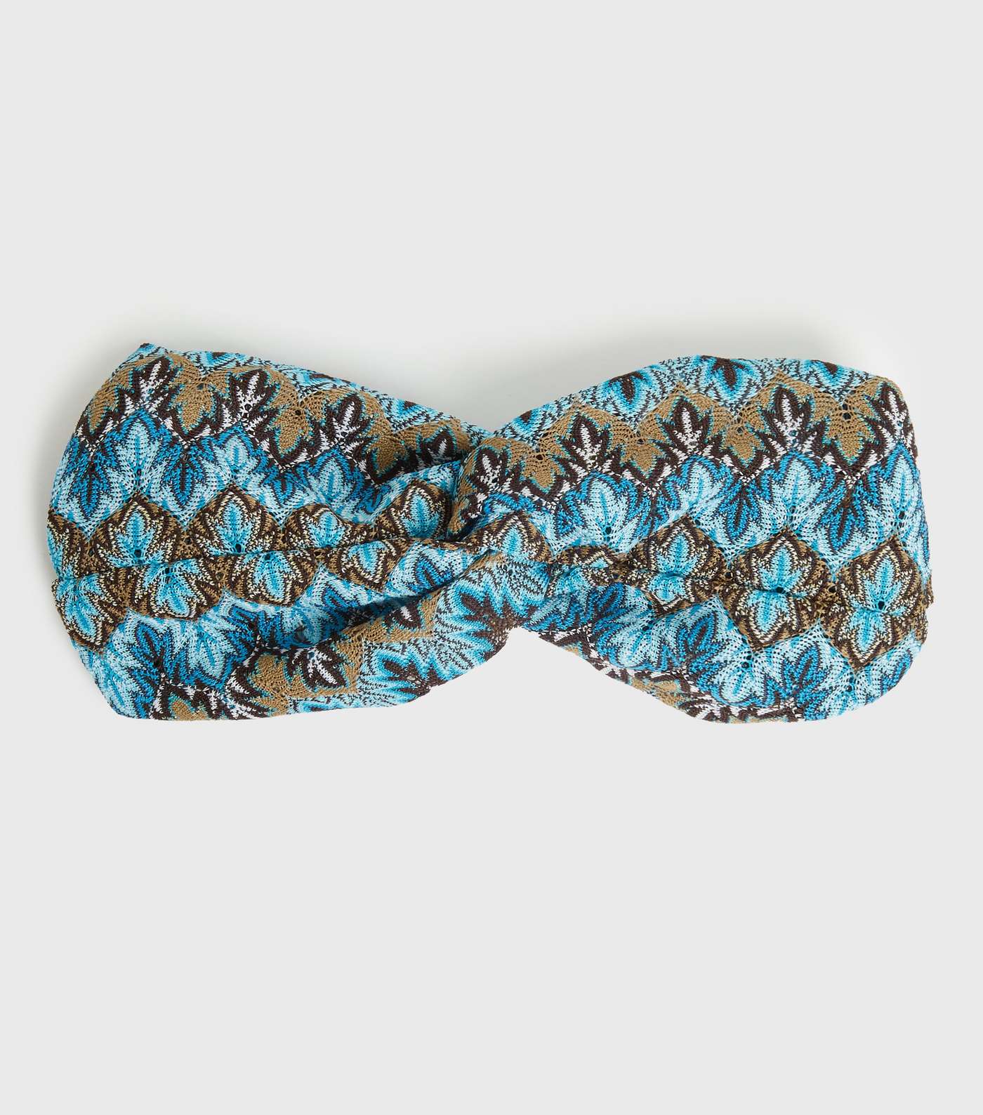 Blue Abstract Crochet Twist Headband