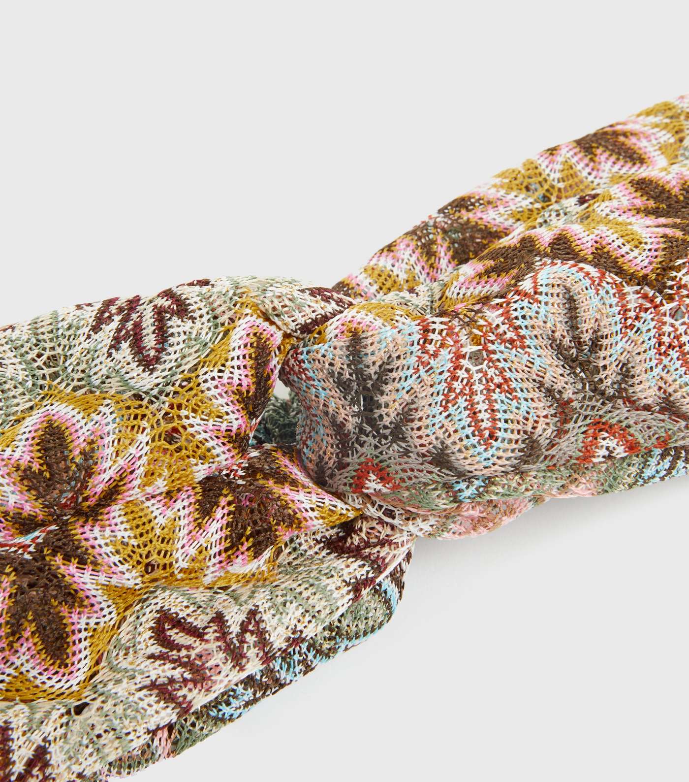 Yellow Abstract Crochet Twist Headband Image 3