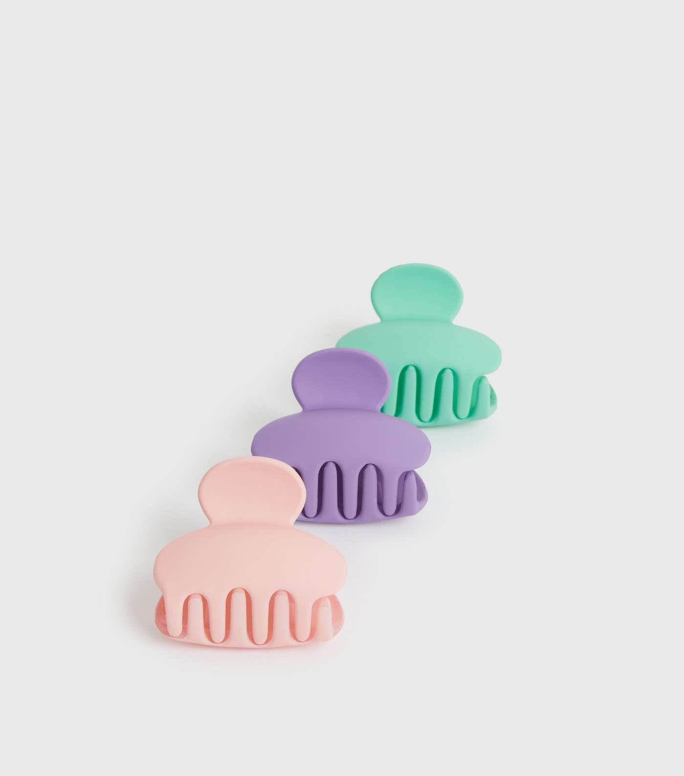 3 Pack Purple Light Pink and Green Matte Mini Claw Clips