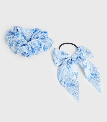 Damen Accessoires 2 Pack Blue Floral Hair Band and Scrunchie Set