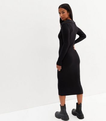 petite ribbed midi dress