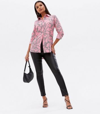 Pink Rope Satin Long Shirt | New Look