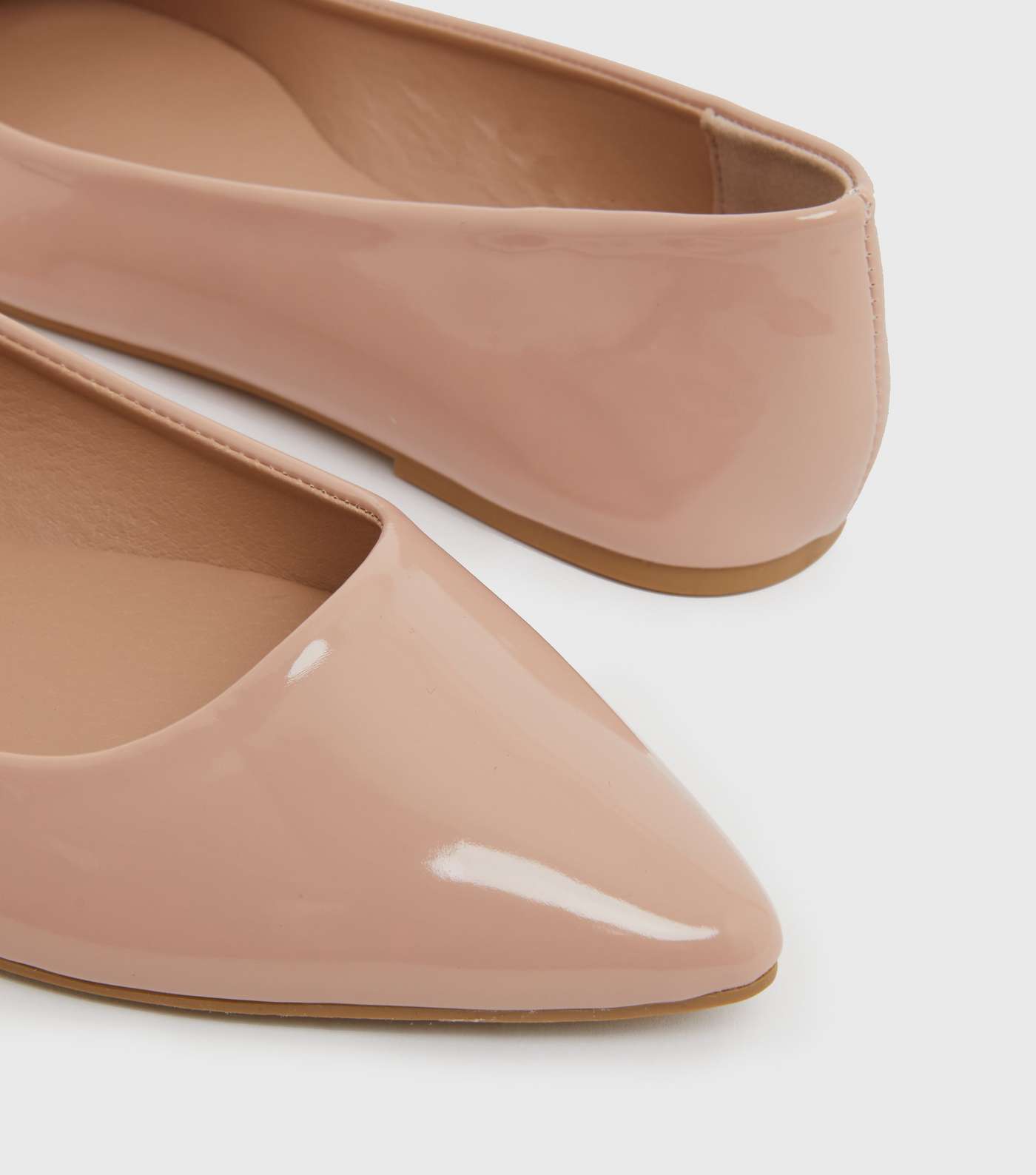 Pale Pink Patent Pointed Ballet Pumps Image 4