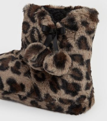 Leopard print slipper online boots uk