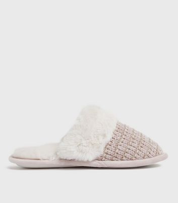 New look fluffy online slippers