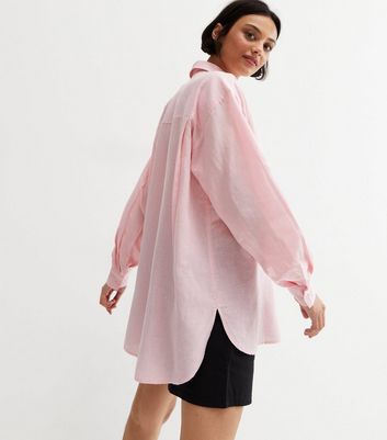 new look pink linen shirt