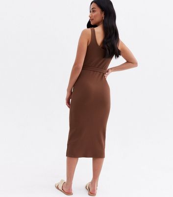 Dark brown bodycon dress online