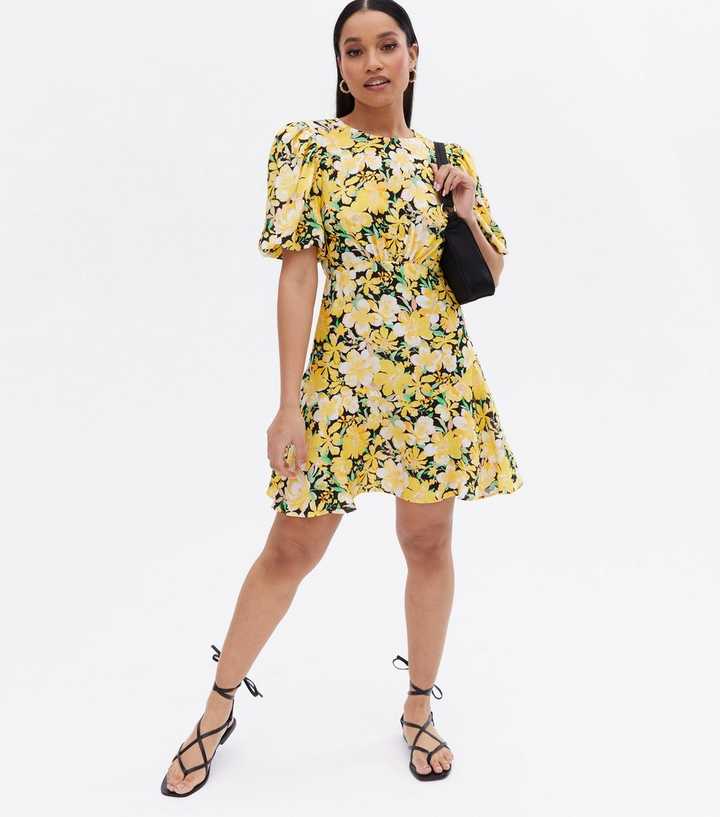 Yellow Floral New Look Petite Clothing Yellow Floral Frill Tie