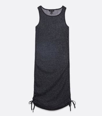 Click to view product details and reviews for Black Glitter Mesh Ruched Beach Dress New Look.