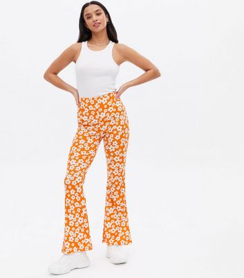 Petite Orange Floral Crinkle Jersey 