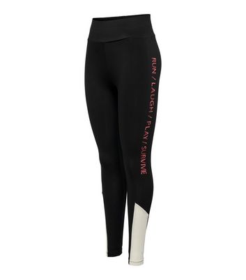 Click to view product details and reviews for Only Play Black Logo Sports Leggings New Look.
