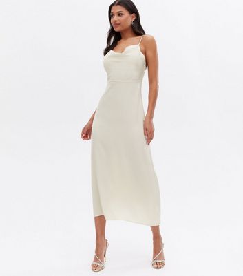 strappy cowl midi dress