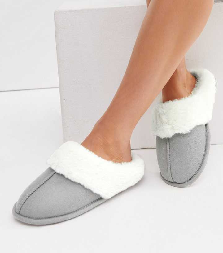 New Look Faux Fur Slip on Mule Slippers