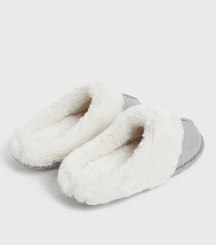 New Look Faux Fur Slip on Mule Slippers