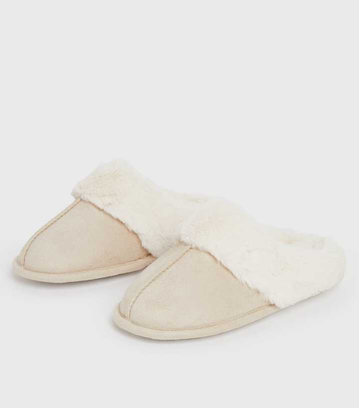 New Look Faux Fur Slip on Mule Slippers