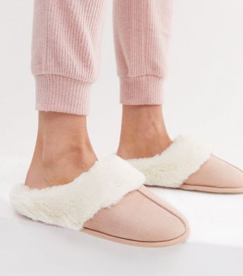 Pink best sale mule slippers