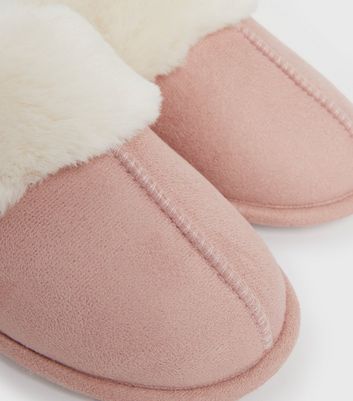 Faux fur lined sales slippers