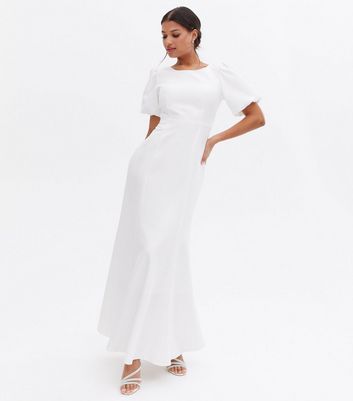 VILA White Puff Sleeve Maxi Dress New Look