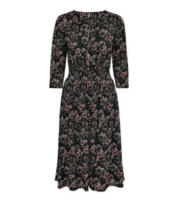 Click to view product details and reviews for Only Petite Black Floral Jersey Wrap Dress New Look.