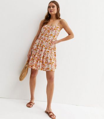 New look clearance orange floral dress